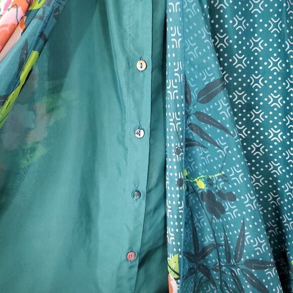 Johnny Was Zen Drapey Sleeveless Silk Floral Blouse - Picture 5 of 11